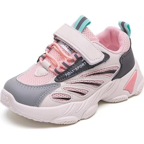 2021 Kids Running Shoes for Boys Girls Sneakers Lightweight Hook&Loop Childrens Sport Tenis Shoes New Breathable School Sneakers