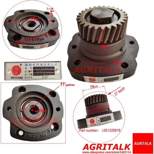 Hydraulic gear pump for Lovol series tractor with Weichai power, part number: 1001326916
