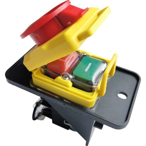 HCK3 250/400V 13/12/6A ON-OFF Electromagnetic Push Button Switches Emergency Stop Cover Switch for Desk Electric Power Tool