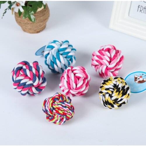Pet Toy Rope Ball 6cm Cotton Rope Woven Ball Bite Small Ball Dog Toy Cotton Rope Ball