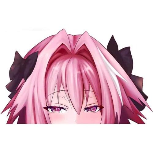 Personality Astolfo Pink Peek Decal Windows Occlusion Scratch Cartoon Car Sticker Personality Bumper Decoration Suitable for Car
