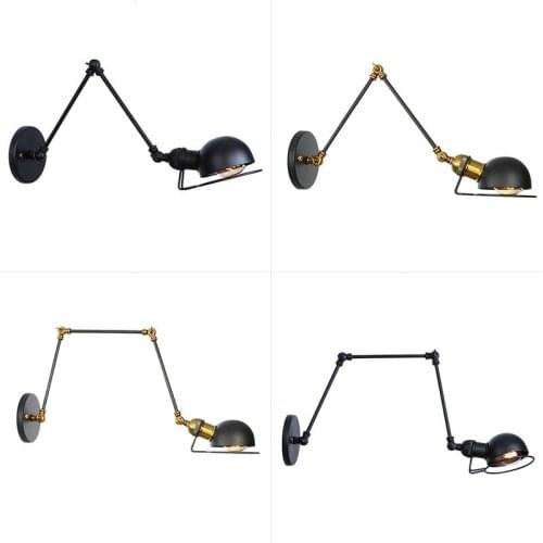 A study RH French horn long arm restoring ancient ways of bedroom the head of a bed wall lamp post-modern art all black