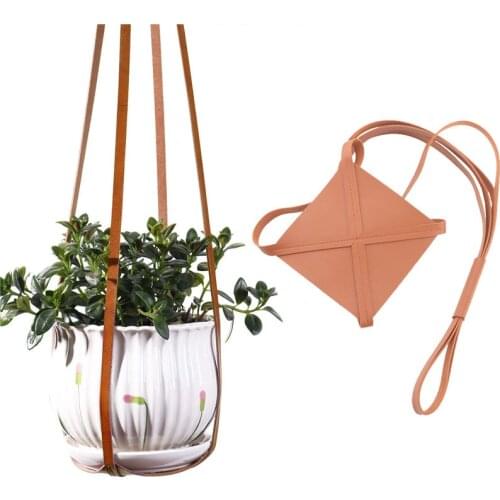 PU Leather Plant Hanger Synthetic Hanging Planter Gardening Indoor Plants Cactus Succulent Flower Pot Holder