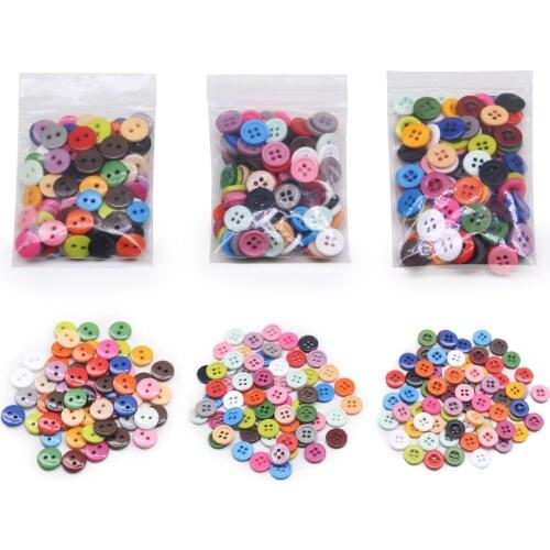 100pcs/lot Resin Sewing Button Round 9/10/11mm Sew On Button Accessories Handmade Children Button Crafts DIY