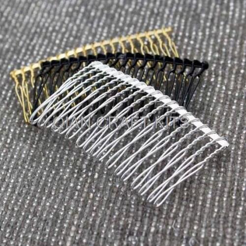 50pcs Metal hair comb fascinator supply 3 inch long mixed colors silver gold black DIY millinery, bridal birdcage veil