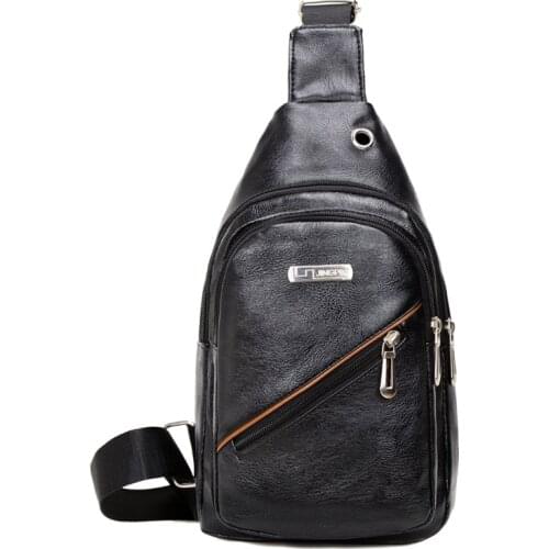 Fashion Mens Bag Shoulder Bag Multifunction Anti-theft Waterproof Male Crossbody Bag Casual Short Trip Chest Pack USB Interface