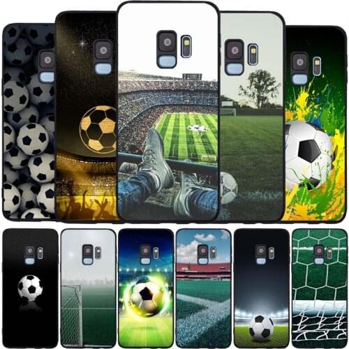 Football soccer black Soft phone Case For Samsung S20 S10 S9 S8 S7 edge Plus Lite Note 8 9 10 A6 A7 A8 A9 2018 Cover