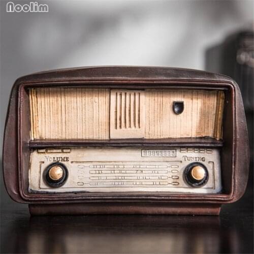 NOOLIM Retro Radio Vintage Home Decor Zakka Shabby Chic Ancient Resin Crafts Home Ornaments Home Decoration Accessories