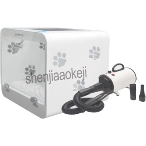 New 220v Automatic Pet Drying Box Tempered Glass+Acrylic Plate Hair Dryer for Small Pet Smart Temperature Display Dryer 1PC