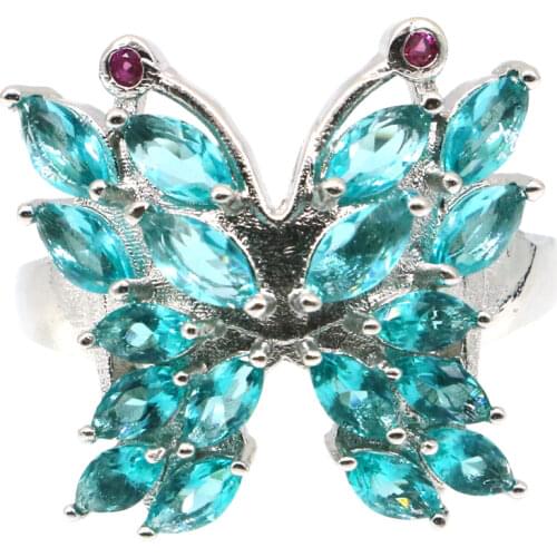 22x8mm 2021 New Arrival Created White Sapphire Gfit For Womans Silver Rings