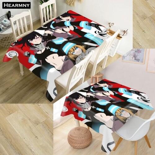 New Arrival Custom Arthur Boyle Fire Force Tablecloth Kitchen Dining Table Decorations Home Rectangular Kids Party Table Covers