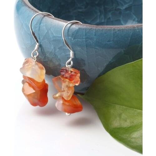 Wholesale Earrings Natural Chips Stone Fringe Earring Quartz Tiger Eye Rose Stones Eardrop Jewelry Making Gifts for Women