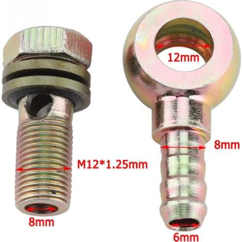 High Density Carbons Steel 2pcs/Set M12x1.25mm Motorcycle Refit Oil Cooler Fittings Plug M6/M8 Ball Head Adapter