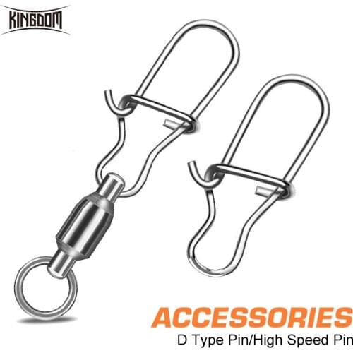 Kingdom Fishing Snap Stainless Steel Bearing Rolling Swivel Connector Line Lure Special Tackles Pin Clip For Fishing Accessories