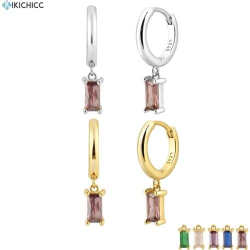 Kikichicc 925 Sterling Silver Brown Zircon CZ Drop Earring Piecing Ohrringe Luxury Crystal Round Circle 2020 Punk Rock Jewelry