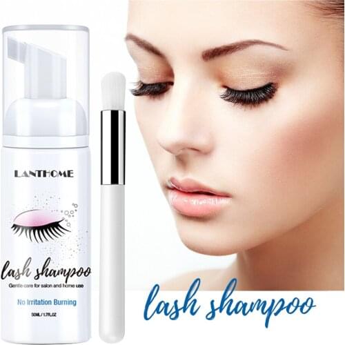LANTHOME Eyelashes Shampoo 50ml Soft Eyelash Cleaning Graft Extension Eyelashes Mousse Foam