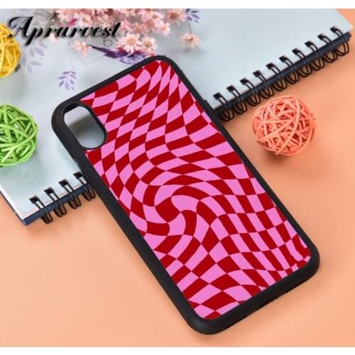 Aprarvest Crazy Checkers Silicone Rubber Phone Case Cover For iPhone 6 6S 7 8 PLUS X XS XR 11 12 MINI PRO MAX