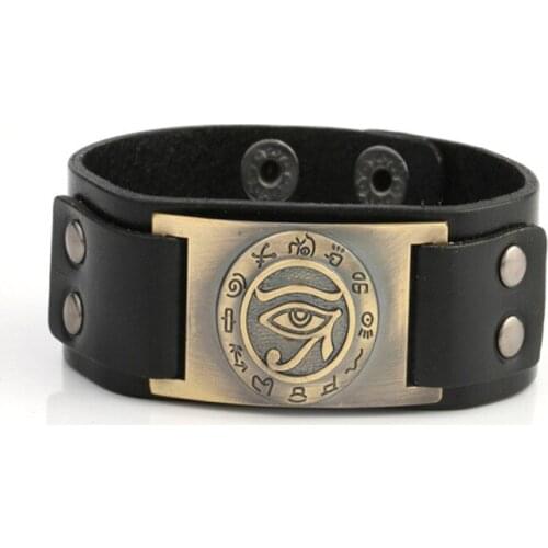 Special Leather Bracelet For Women Men Eye of Horus And Ancient Egypt Runes Pattern Suitable Gift Provide Dropshipping