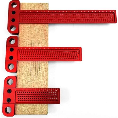 T50/60/160/260 Woodworking Scribe T-type Ruler Hole Scribing Gauge Aluminum High Precision Crossed-out Tool Measuring Tools