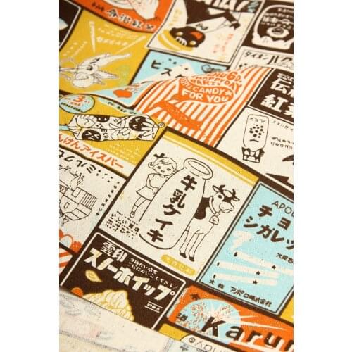 Thick Cotton Fabric Japanese Culture Printed For Sewing Bag Curtain Sofa Cover Home Decor Fabrics Per Half Yard 2021 Hot Sale