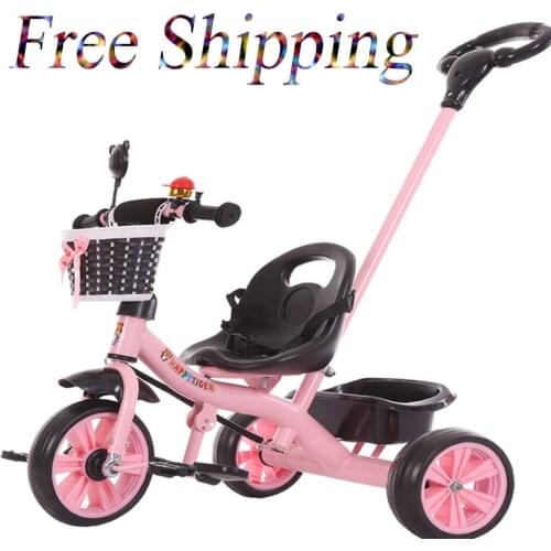 Baby Carriage Childrens Tricycle 3-in-1 Childrens Scooter Balancing Bike Ride on Car 3 Wheels Non-inflatable Infant Bike