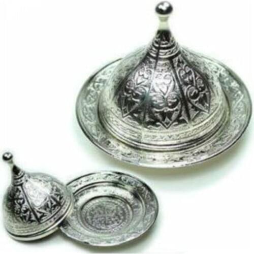 Turkish Arab Ottoman Traditional Motif Silver Big Lokum Nostalgic Original Vernacular