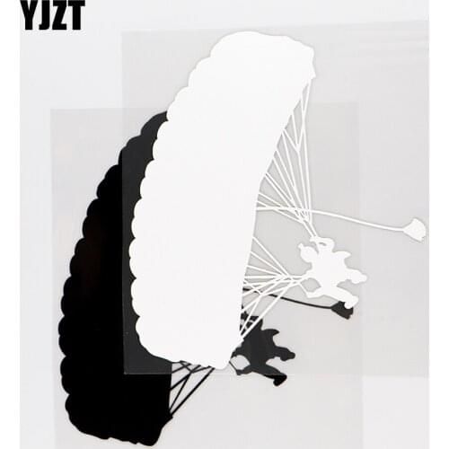 YJZT 14.4X16.5CM Parachute Personality Decor Car Sticker Vinyl Decals Paraglider Black / Silver 10A-0357