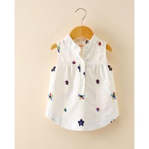 Girl Embroidered flower vest 2020 New summer new baby children kids casual Good quality comfortable clothes