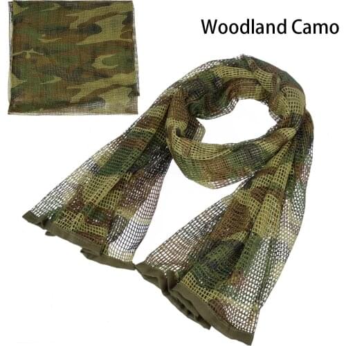 190*90 Military Camouflage Tactical Mesh Breathbale Scarf Sniper Face Veil Scarves For Camo Airsoft Hunting Cycling Neckerchief