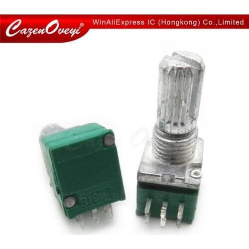 2pcs/lot RK097G 5K 10K 20K 50K 100K 500K B5K with a switch audio 6pin shaft 15mm amplifier sealing potentiometer In Stock