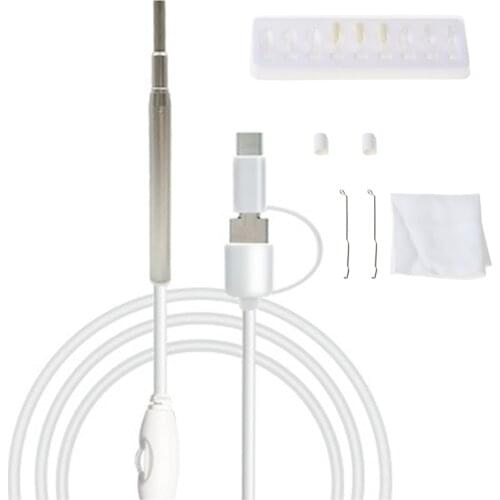 3 in 1 Ear Wax Removal Tool,USB Ear Cleaning Camera 3.9mm Waterproof Digital Endoscope and 6 Adjustable LED Lights for Type-C/US
