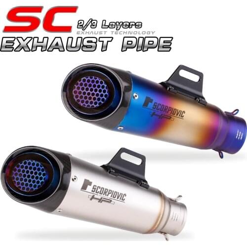 51MM 61mm Modified Motorcycle Carbon Fiber Exhaust Muffler for YZF FZ6 R1 R6 R3 MT07 zx6r z800 z900 mt09 fz09 gsxr750 cbr300