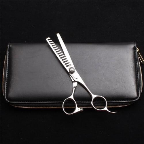 6" 17cm JP 440C Customized Logo Cut Hair 62HRC C2002 Professional Hairdressing Scissors 14 Teeth Thinning Shears Hair Scissors