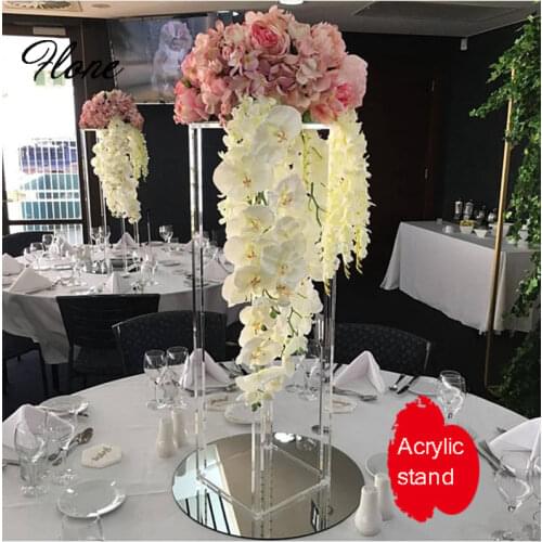 Wedding Acrylic centerpiece flower stand arch mariage stand crystal rectangular for home party table backdrop stand decoration