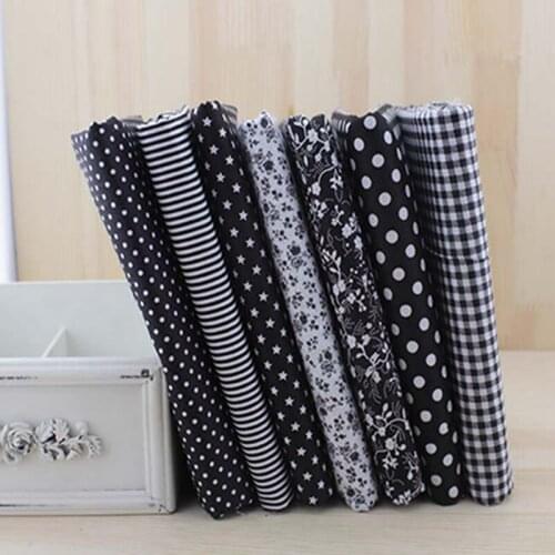 Booksew African Fabric Telas Por Metro Tissu Material 7pcs 50cmx50cm Black Cotton Fabric DIY for Sewing Patchwork Tecido Cloth