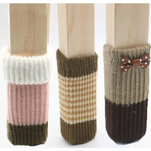24pcs/lot Table and Chair Leg Covers Knitted Chair Leg Covers Solid Wood Floor Protection Pad Mute Stool Leg Covers E11311