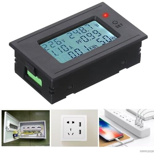 Mini Digital Voltmeter Ammeter AC Panel Amp Volt Voltage Current Meter Tester Dual LCD Display A1 21 Wholesales