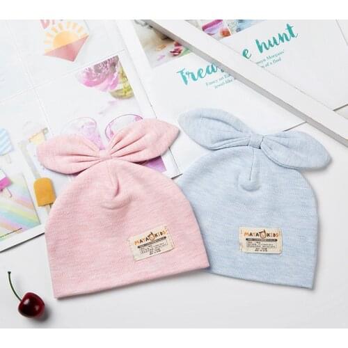 Baby Girl Hat Rabbit Ear Hat For Girls Cotton Bow Knot Kids Hat Childrens Hats Caps