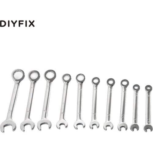 DIYFIX WEL-608B 10Pcs Mini Electronic Combination Wrench Spanner Set Hardware Repair Tool Closed+Open End