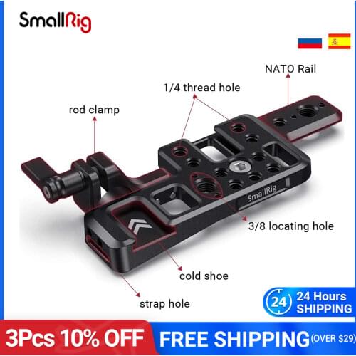 SmallRig Functional Top Plate for Blackmagic BMPCC 4K & 6K QuicK Release Plate With Nato Rail/Cold Shoe/Arri Locating Holes-2510