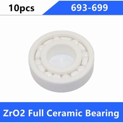 10pcs/lot 693 694 695 696 697 698 699 good quality full ZrO2 ceramic bearing zirconia bearing