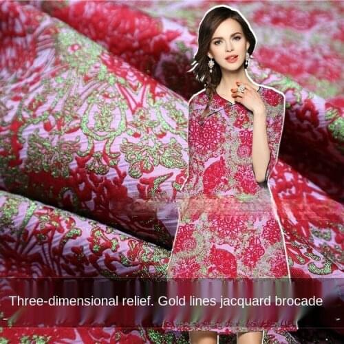 Yarn-dyed gold wire three-dimensional embossed jacquard fabric, sewing fabric factory shop is not out of stock