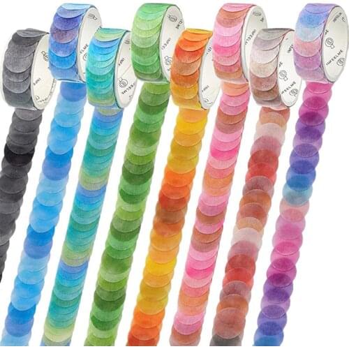 Masking Washi Tape 100Pcs/Roll Adhesive Decorative Tape Candy Color Cute Heart/Dot Stickers for Scrapbooking Kawaii Stationery