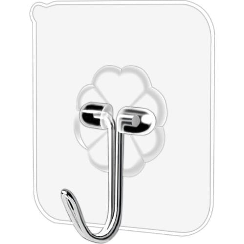 HOT-100Pcs Wall Hooks Self Adhesive Hook Waterproof Oilproof Reusable Seamless Hook Strong Hooks for Bathroom Kitchen Tool