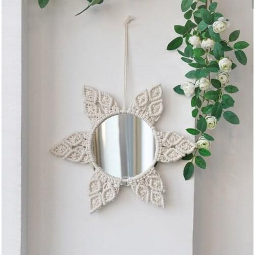 Nordic Wall-mounted Mirror Lace Mirror Handmade Flower Makeup Mirror Living Room Bedroom Decorative Mirror