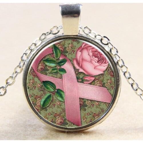 2020 NEW BREAST CANCER AWARENESS Pendant Necklace Cancer Survivor Wellness Jewelry Pink Ribbon Ornament Gifts for Girls