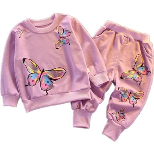 New Spring Autumn Baby Girl Clothes Suit Children Cotton T Shirt Pants 2Pcs/sets Toddler Fashion Clothing Infant Kids Tracksuits