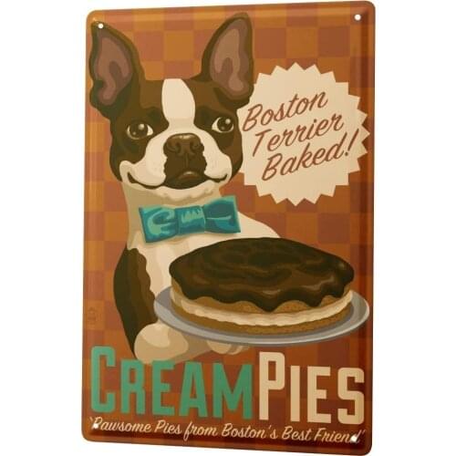 SINCE 2004 Tin Sign Metal Plate Decorative Sign Home Decor Plaques Breed Boston Terrier