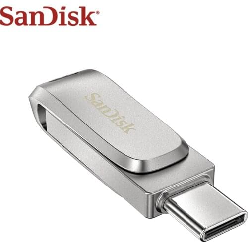 Original SanDisk Ultra Luxe USB 3.1 Type C Dual Pendrive 512GB 256GB 128GB 64GB 32GB Metal Type A Flash Drive For Laptop/Phone