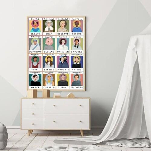 Great Mighty Women in History Poster and Print Wall Art Canvas Painting Nordic Posters and Prints Wall Pictures for Living Room